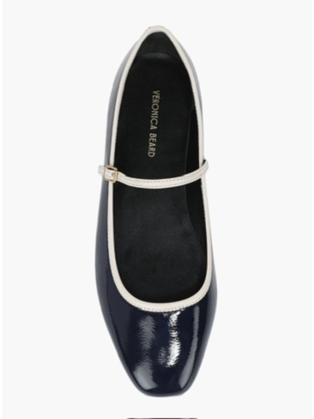New Veronica Beard Ellie Mary Jane Flat Navy Ecru Sz 8 - Picture 2 of 14